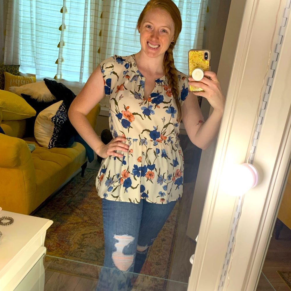 Nordstrom Floral Flowy Top